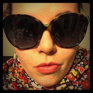 Versace tortoise and green accent sunglasses